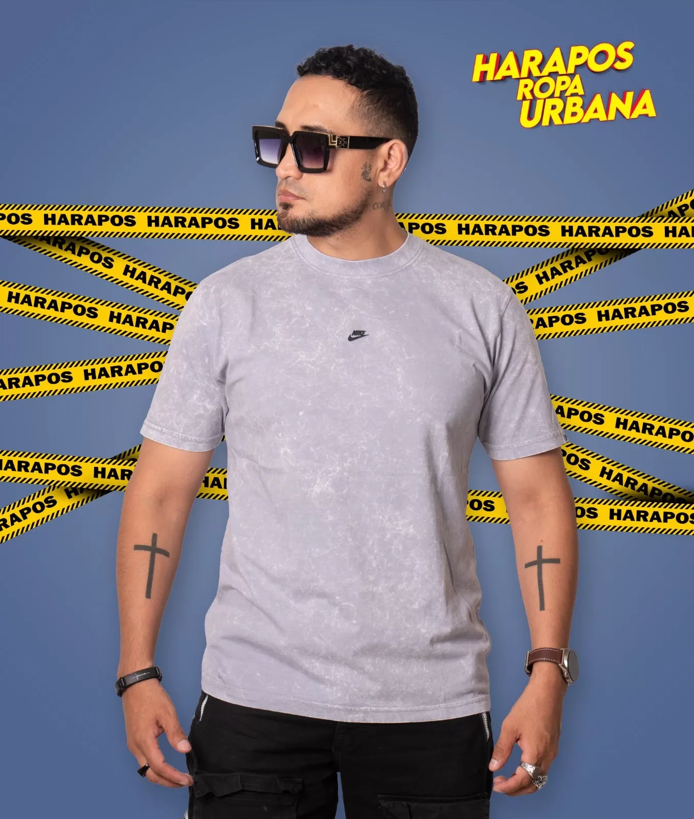 Polera nike prelavada plomo