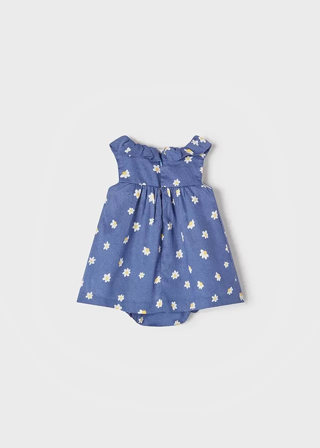 Printed dress with panty for newborn girl - Indigo