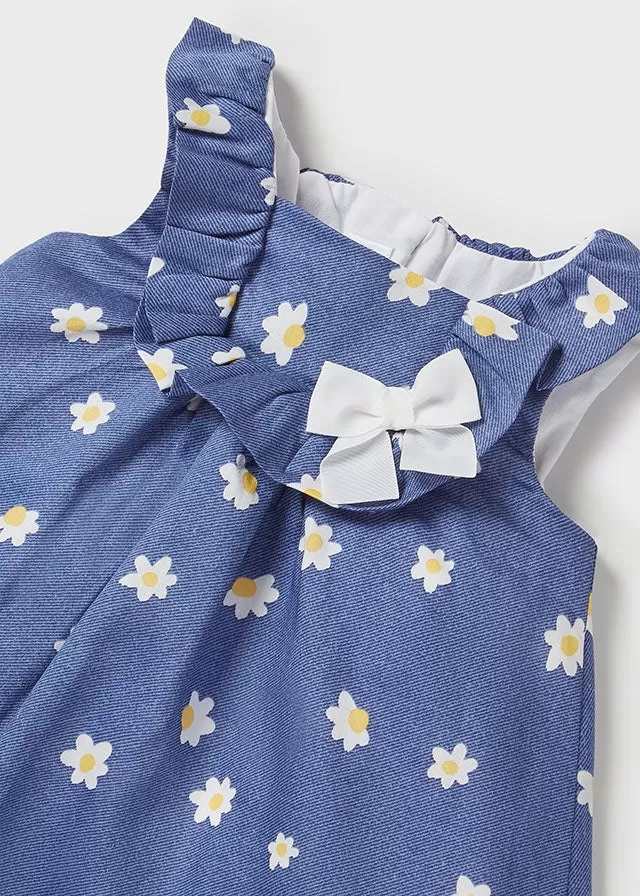 Printed dress with panty for newborn girl - Indigo