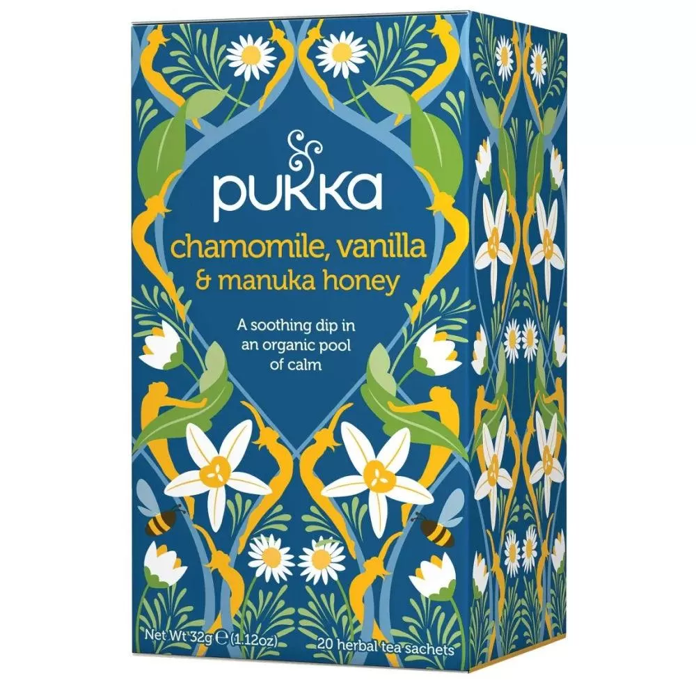 Pukka Tea Chamomile Vanilla & Manuka Honey 20 Teabags 4 Pack