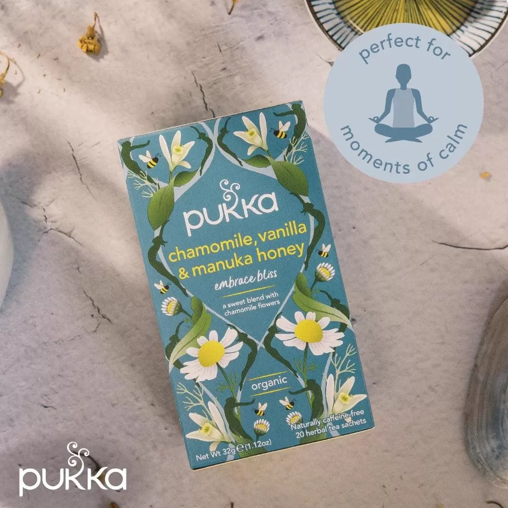 Pukka Tea Chamomile Vanilla & Manuka Honey 20 Teabags 4 Pack