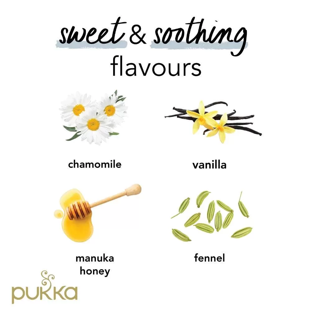 Pukka Tea Chamomile Vanilla & Manuka Honey 20 Teabags 4 Pack