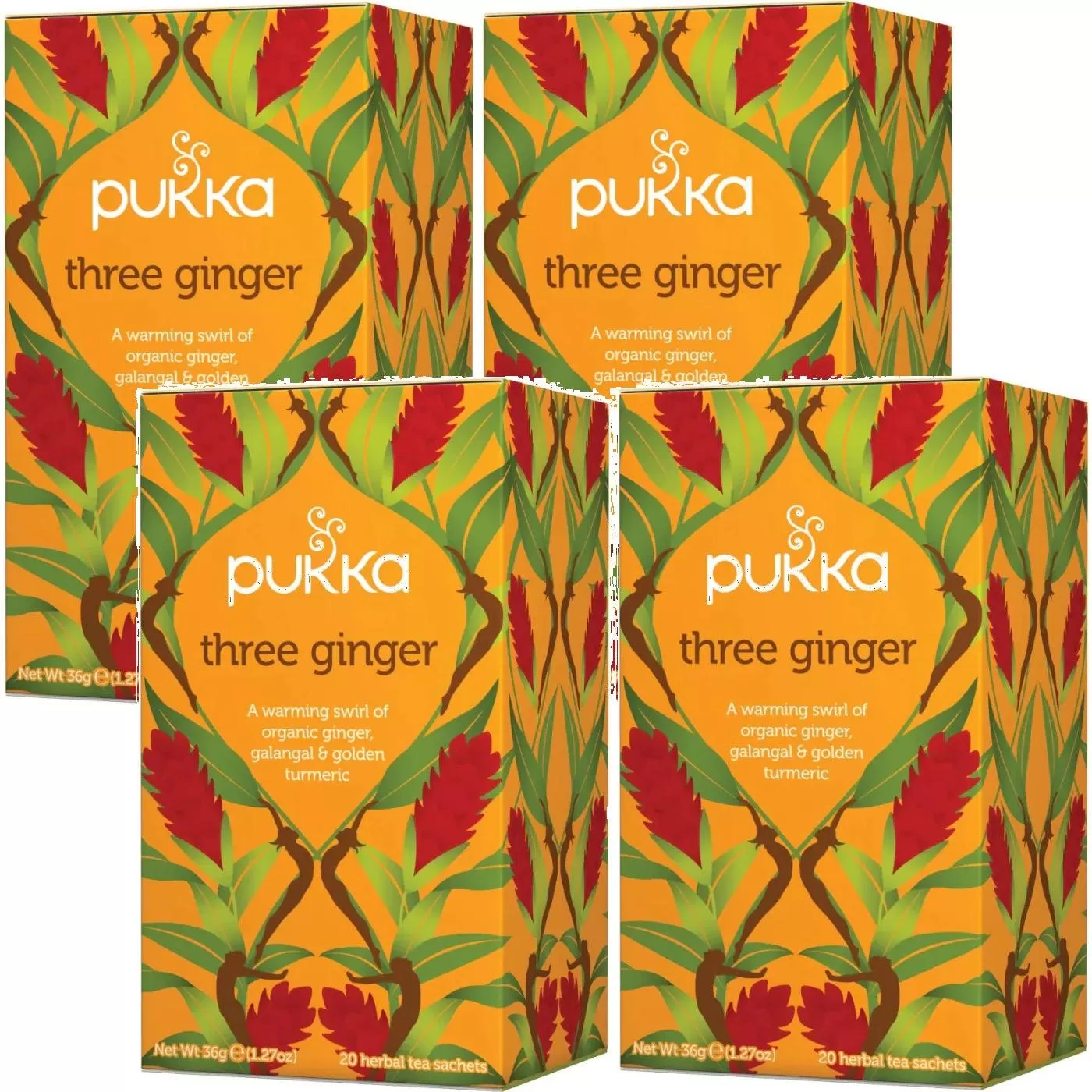 Pukka Tea Three Ginger 20 Teabags 4 Pack