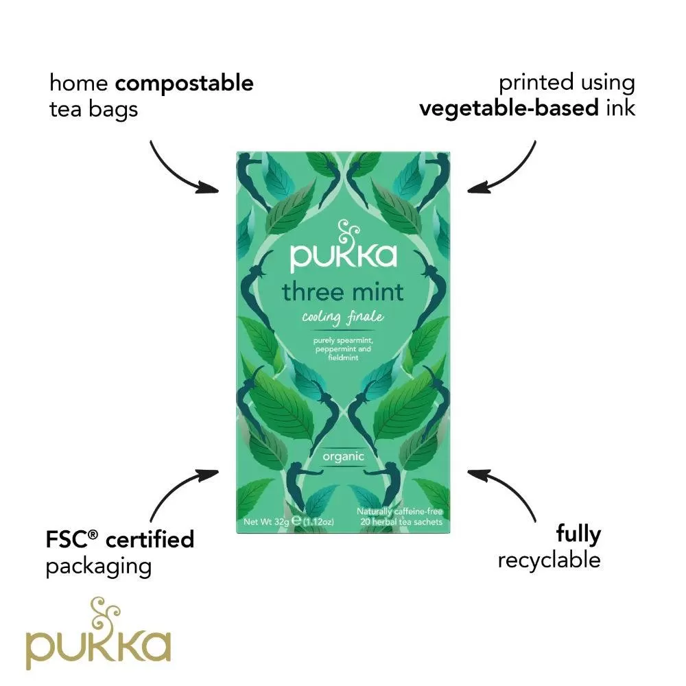 Pukka Tea Three Mint 20 Teabags 4 Pack