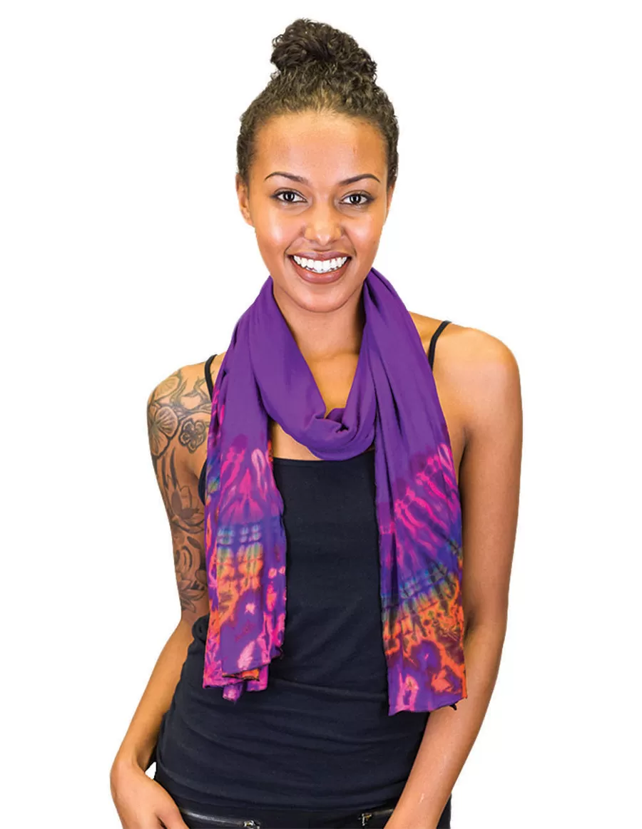 Purple Tie Dye Scarf