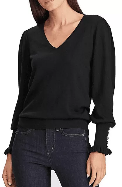 Ralph Lauren Women's V Neck Sweater Black Size XX-Large