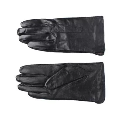 Real Black Goatskin Leather Gloves