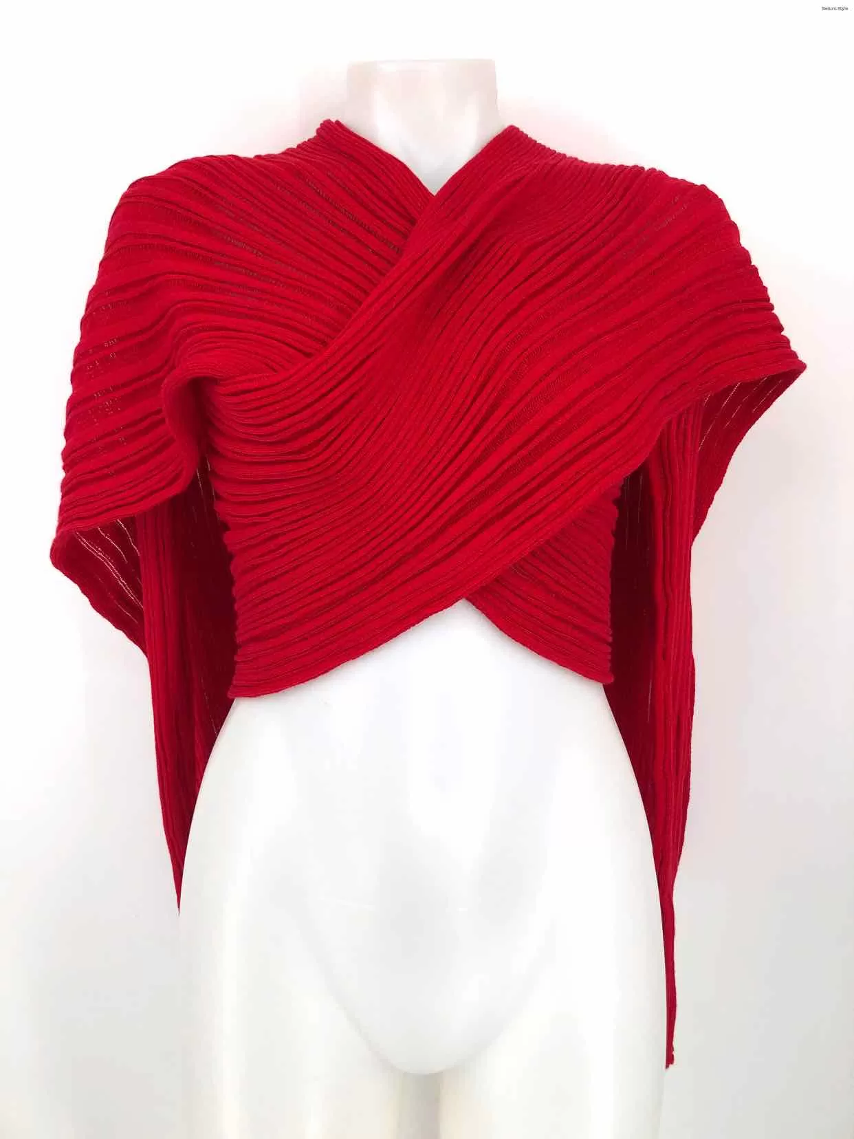 Red Cotton Made in Greece Wrap Size MEDIUM (M) Sweater