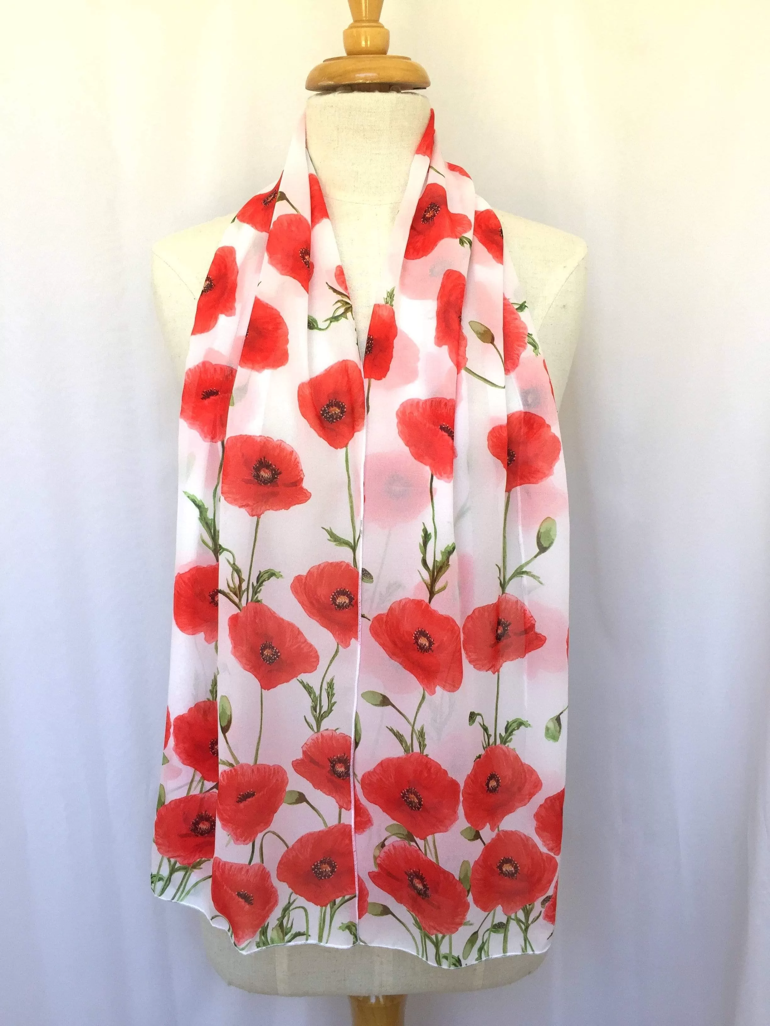 Red Poppy Flower Scarf