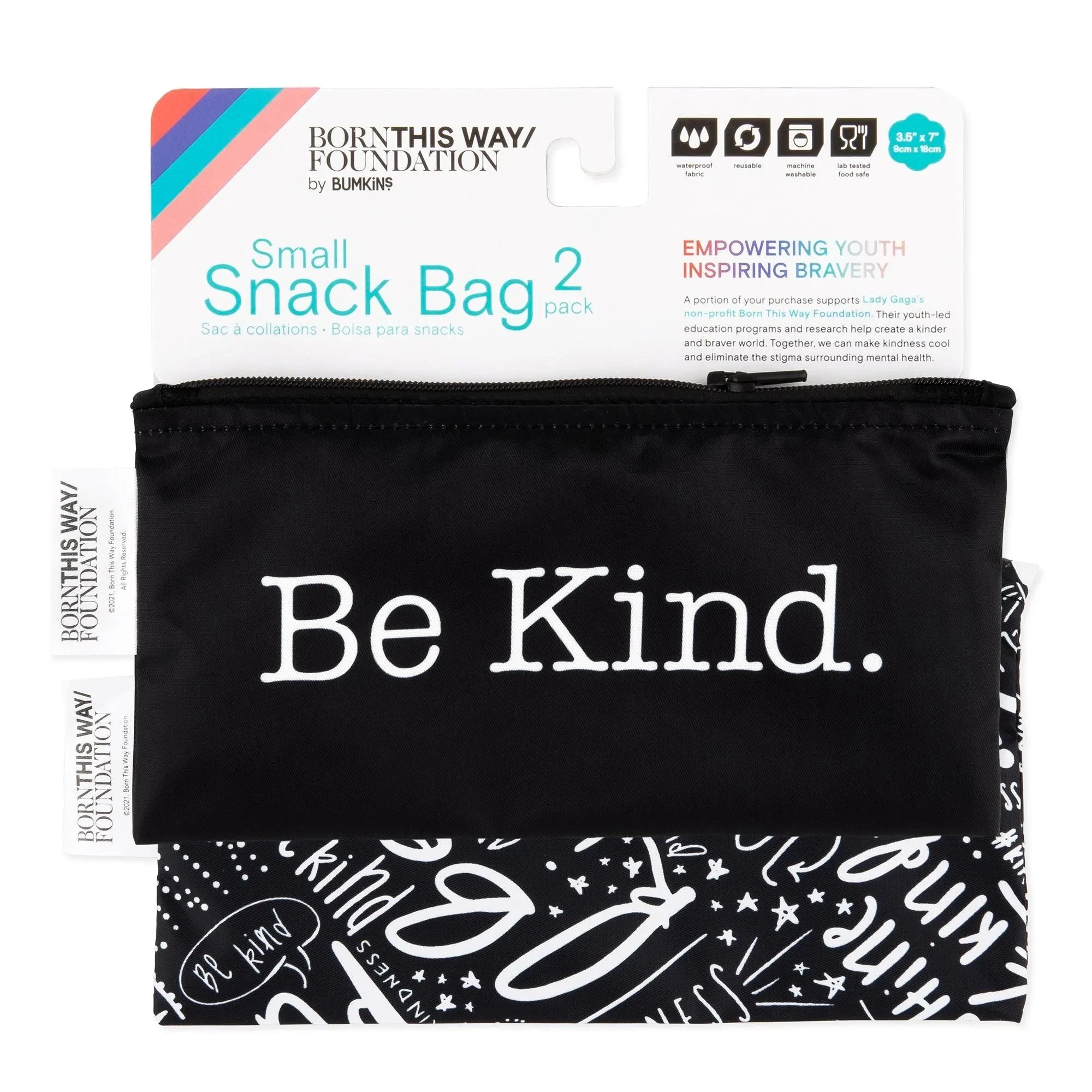 Reusable Snack Bag, Small 2-Pack: Be Kind