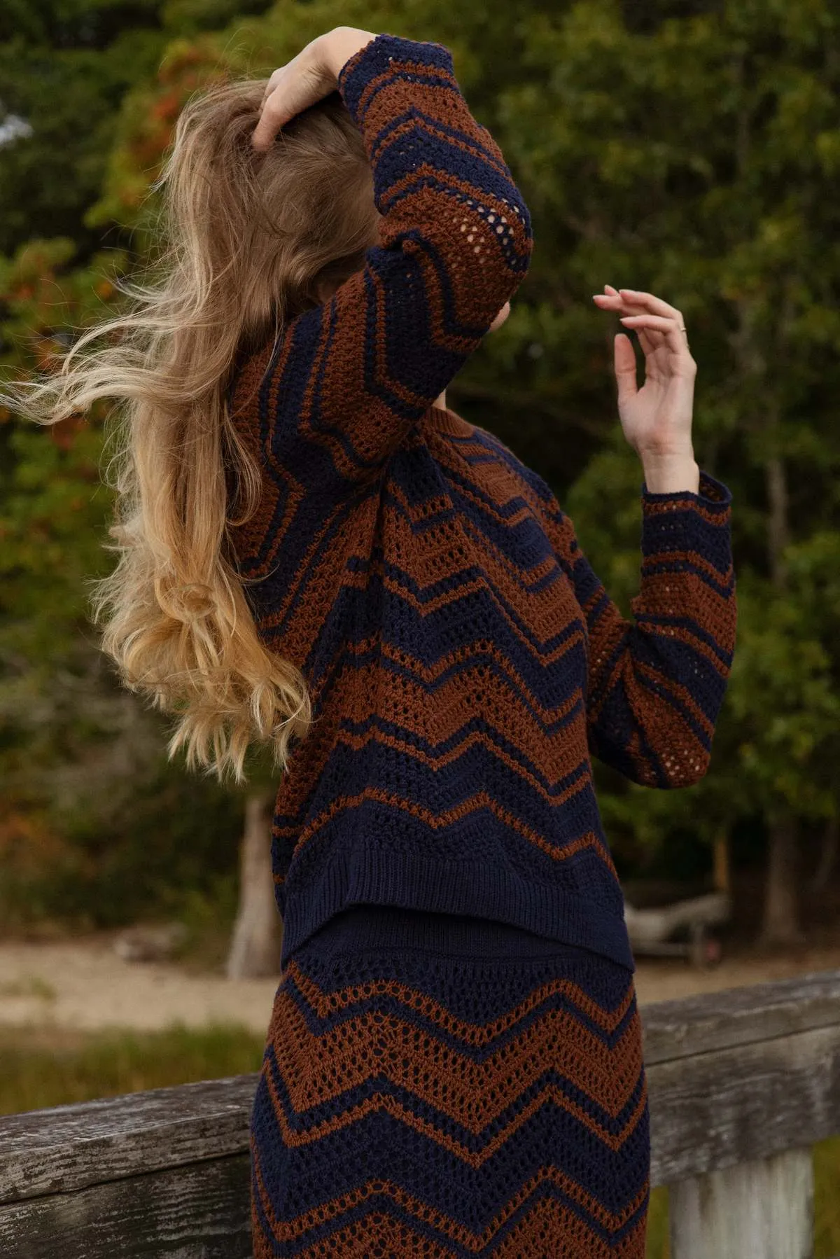 Ruby Sweater-Cotton sweater - Navy Multi