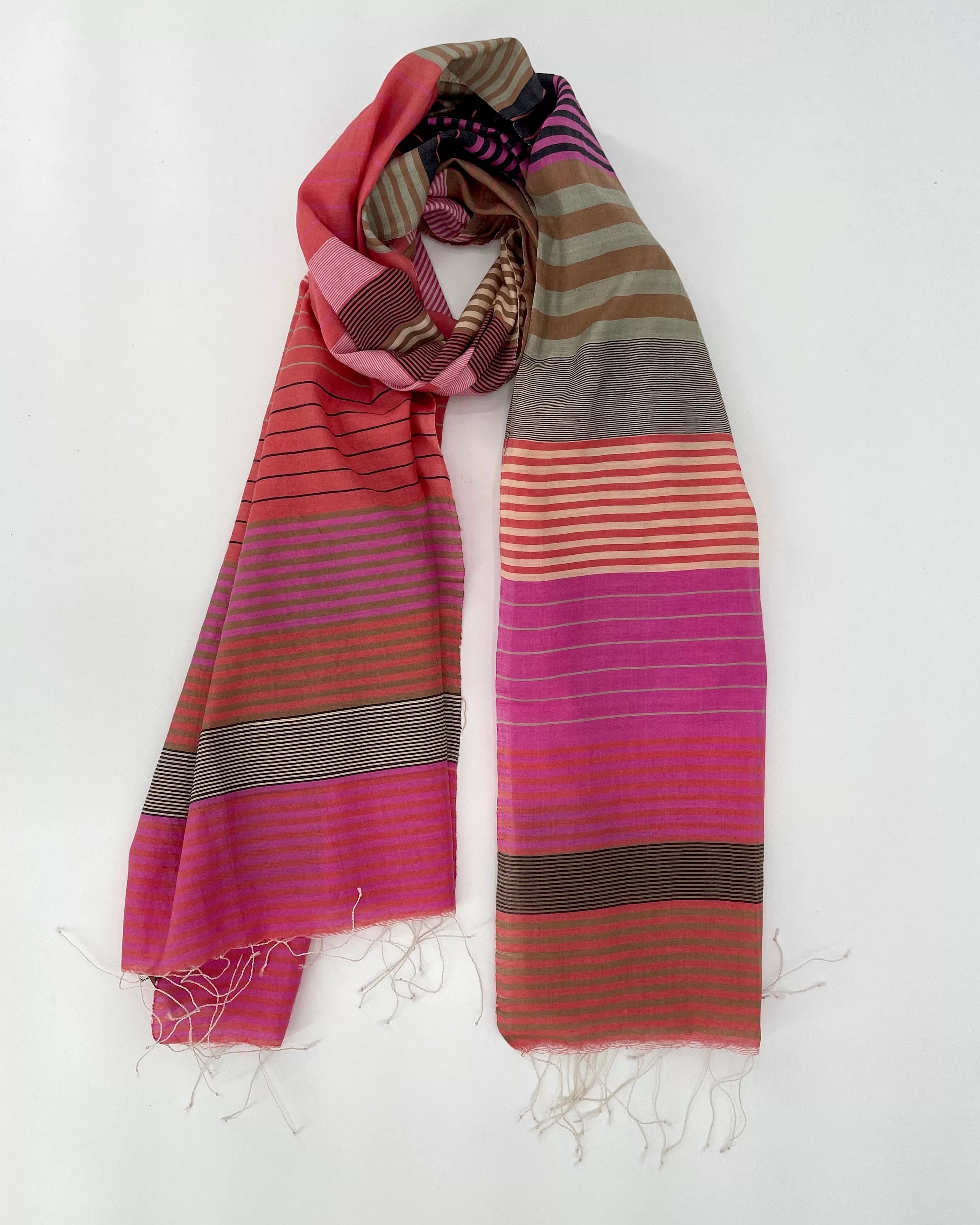 Samita Cotton & Silk Stripe Scarves