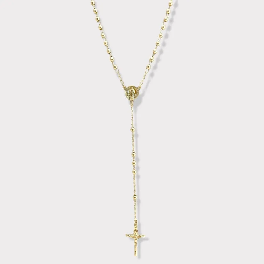 San benito double side gold plated rosary necklace