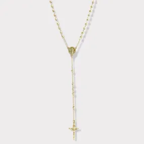 San benito double side gold plated rosary necklace