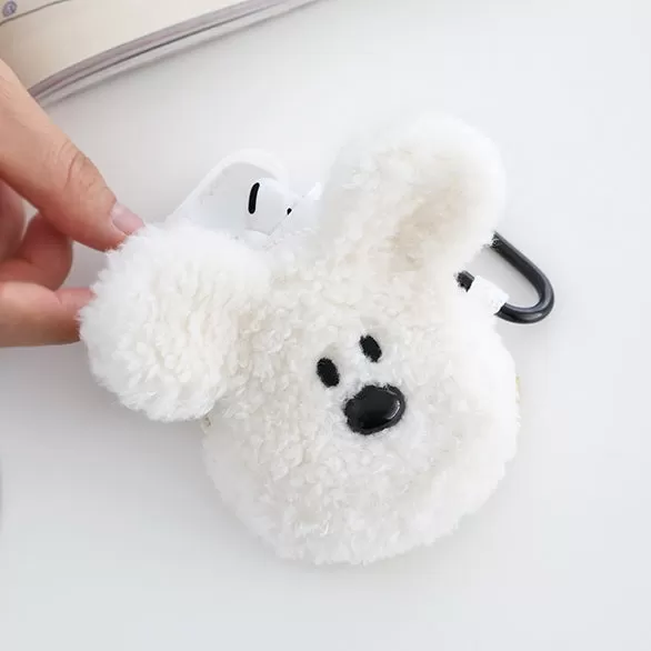 Shearling Fur Little Paper Airpods/Pro Pouches Bags Cute Purses Bags Animal Carrying Keyring