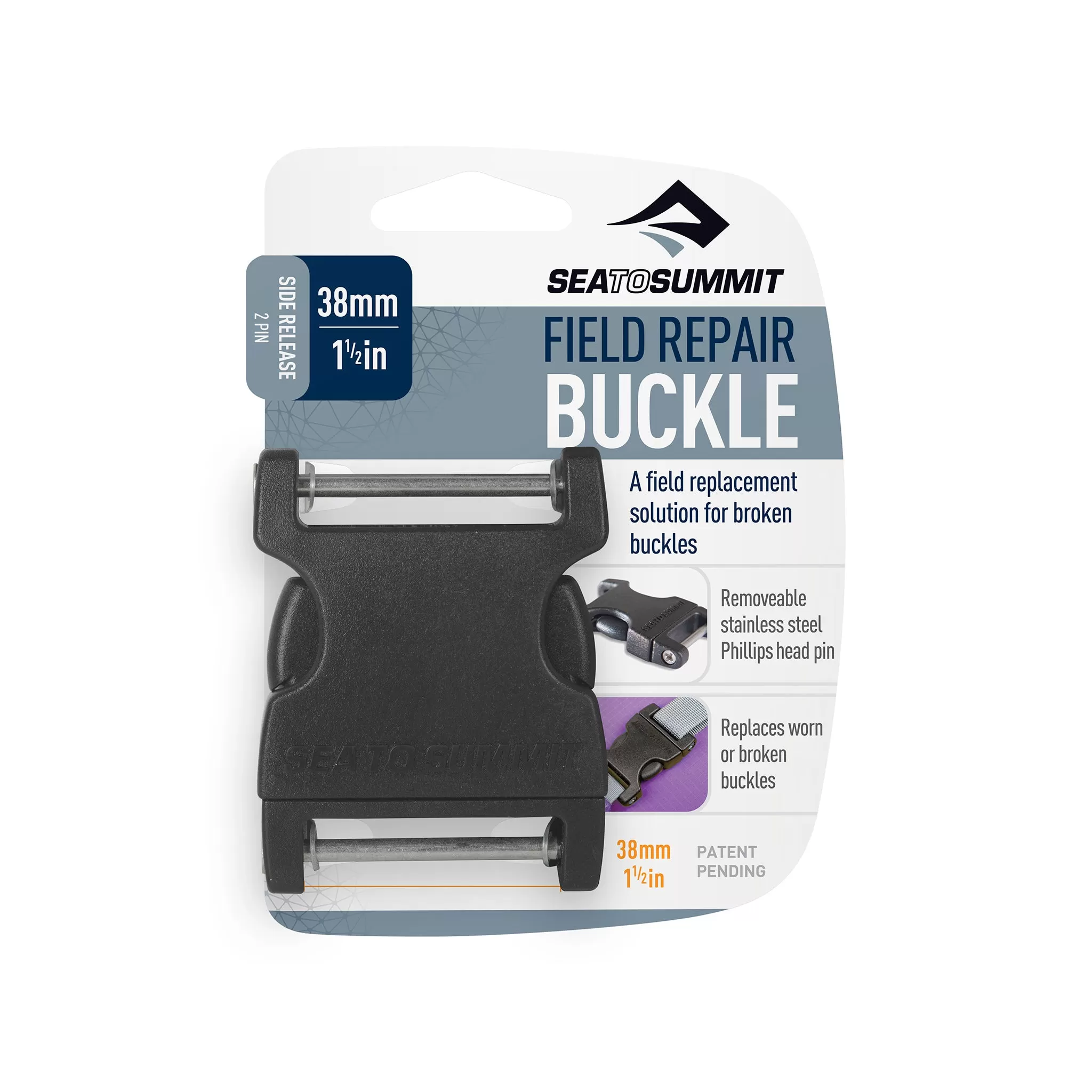 Side Release Field Repair Buckle with Removable Pin