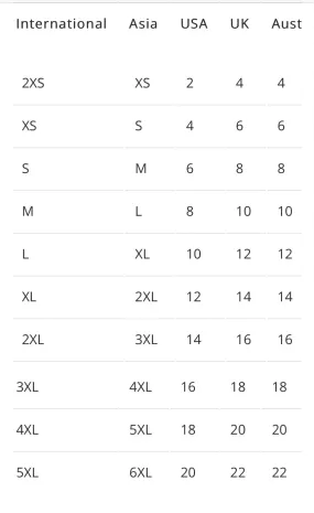 Size & Conversion Charts ~ Clothing & Shoes