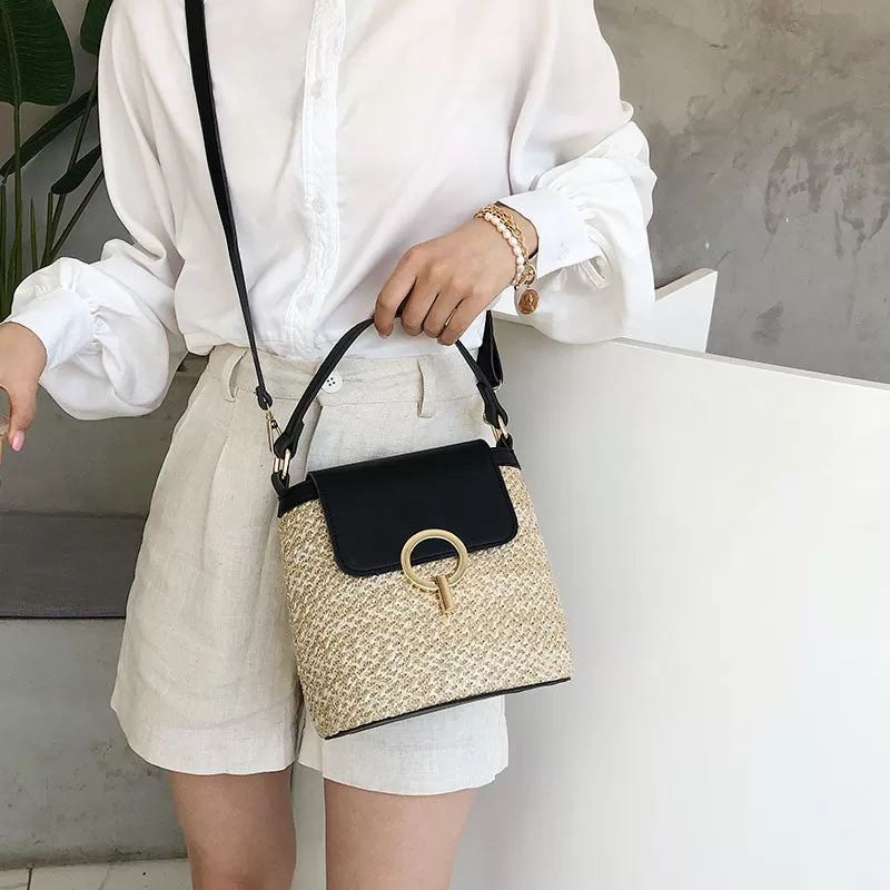 Small Straw Bucket Bags For Women