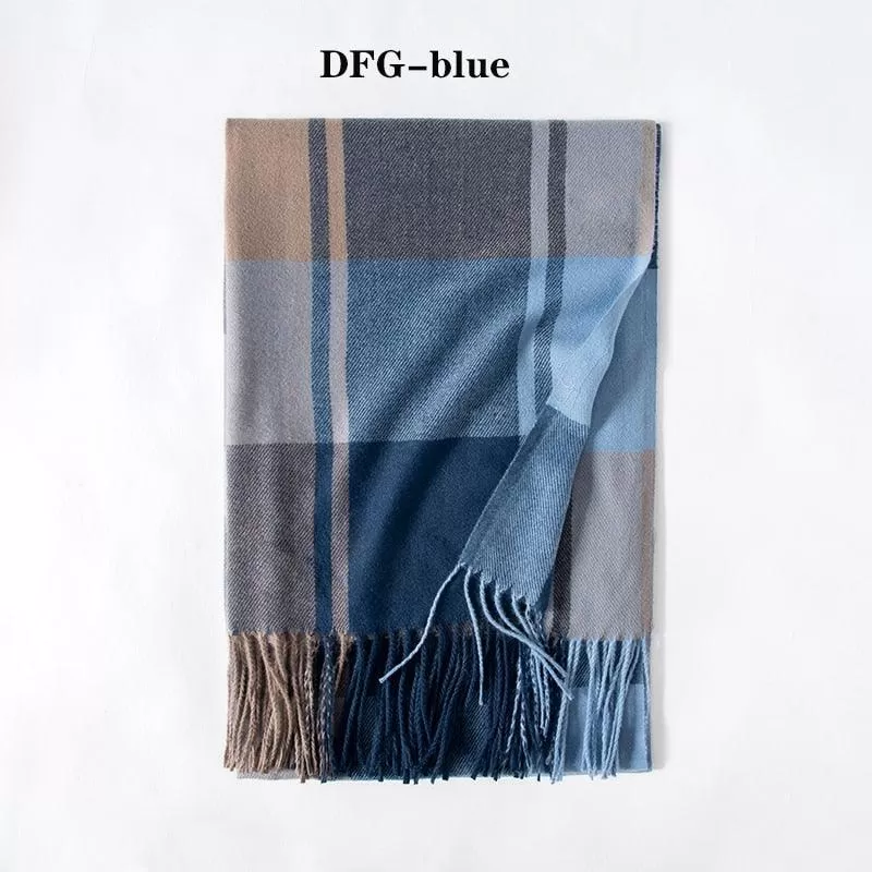 Soft and Windproof Cashmere Scarf with Long Tassels