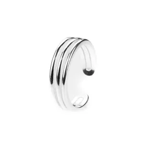 Solid White Gold Simple Double Channel Ring Modern Ladies Design SM59