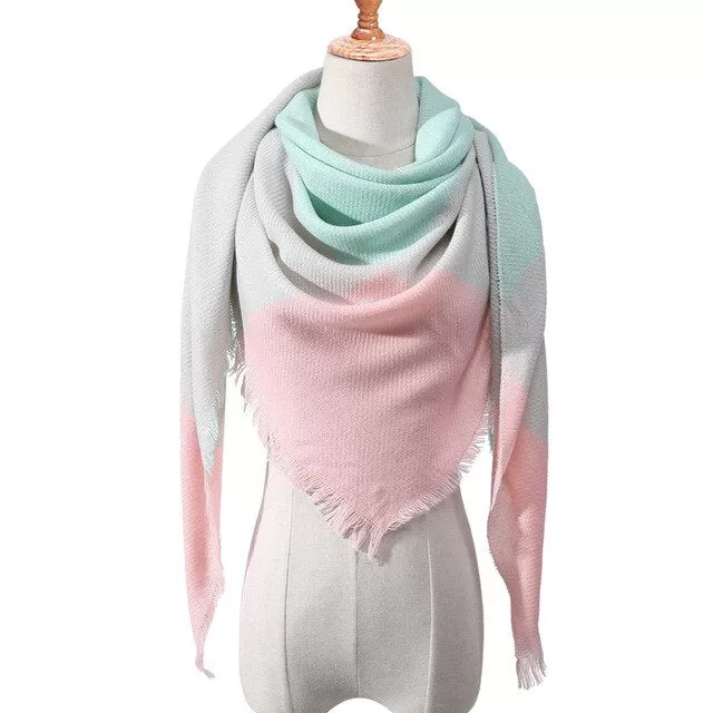 spring winter women scarf plaid warm cashmere scarves shawls luxury brand neck bandana  pashmina lady wrap