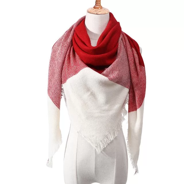 spring winter women scarf plaid warm cashmere scarves shawls luxury brand neck bandana  pashmina lady wrap