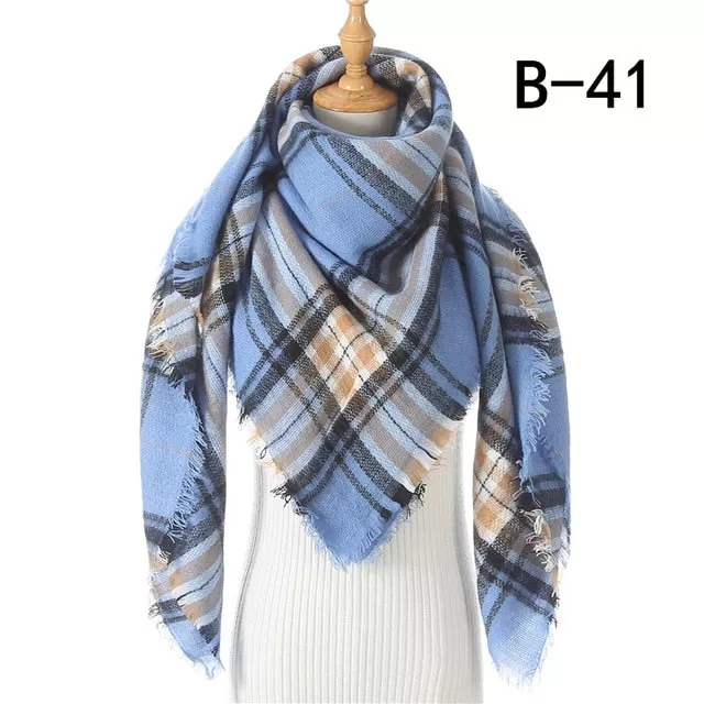 spring winter women scarf plaid warm cashmere scarves shawls luxury brand neck bandana  pashmina lady wrap