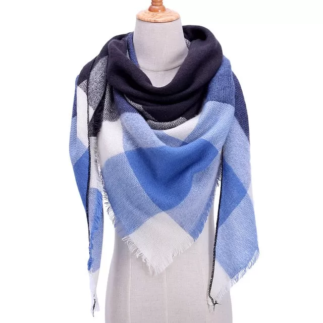 spring winter women scarf plaid warm cashmere scarves shawls luxury brand neck bandana  pashmina lady wrap