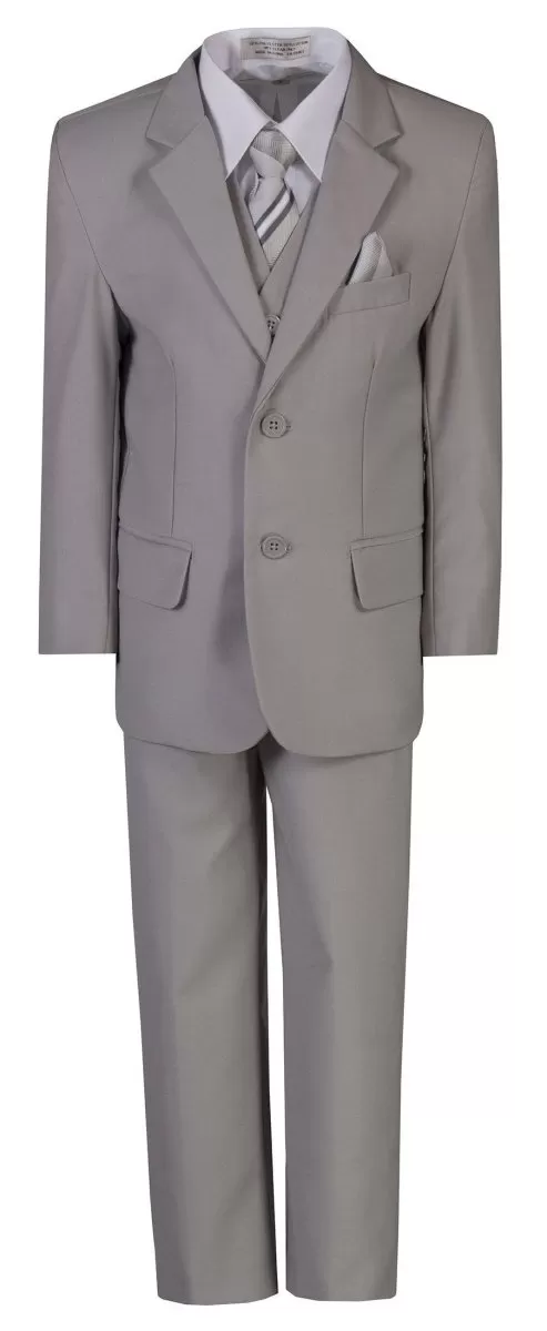 Standard Fit Boys 6 Piece Suit with Neck Tie And Pocketsquare