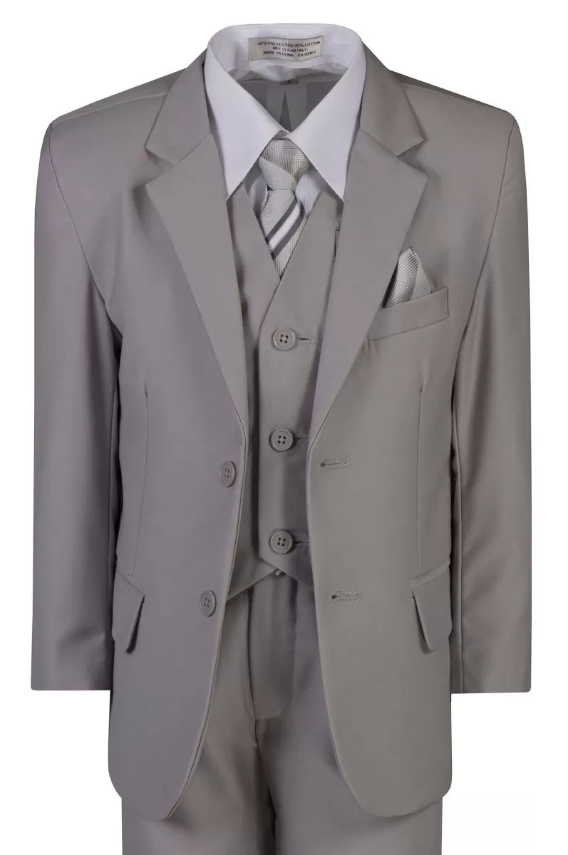 Standard Fit Boys 6 Piece Suit with Neck Tie And Pocketsquare