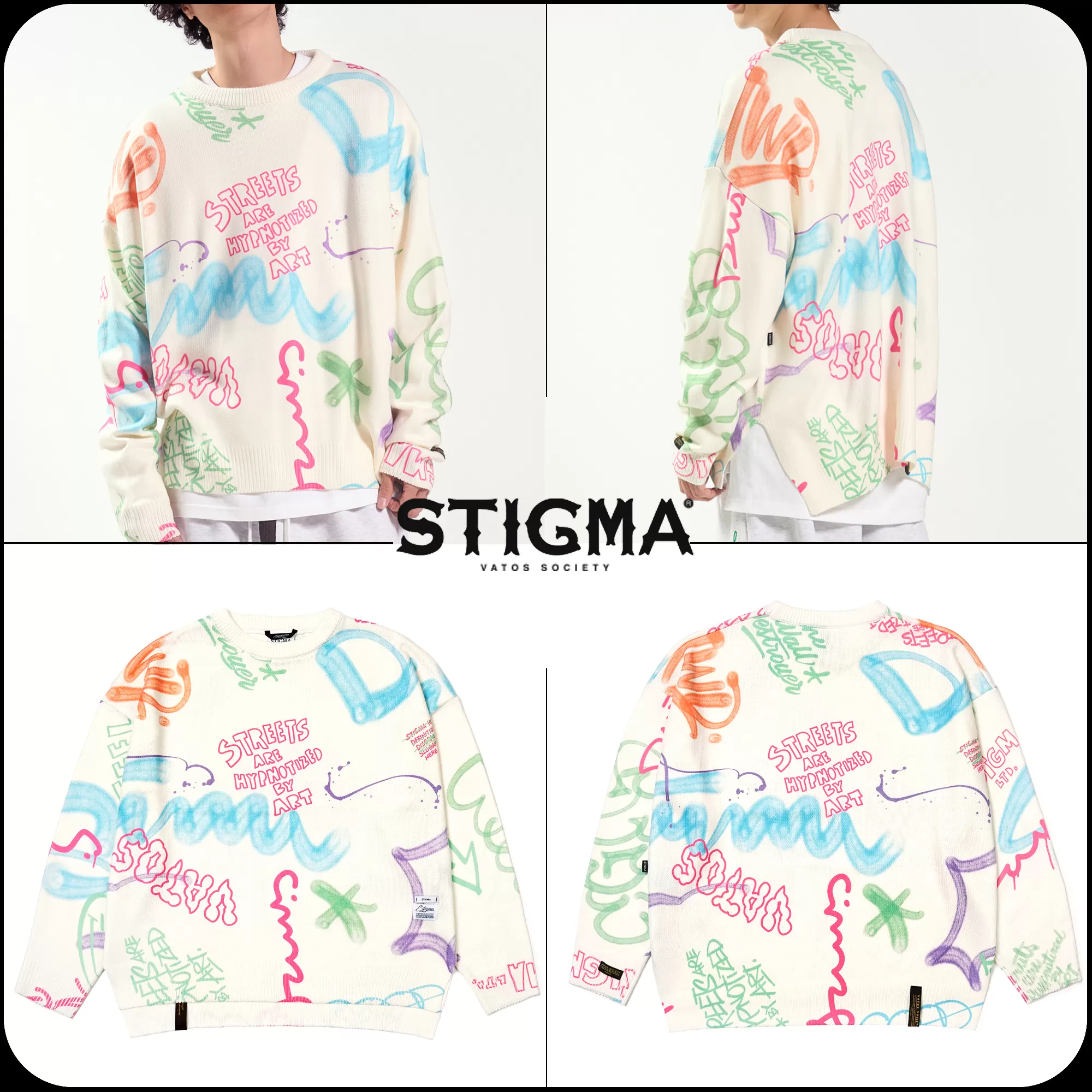 STIGMA  |[ STIGMA ]★22 PAINTING OVERSIZED KNIT SWEATER