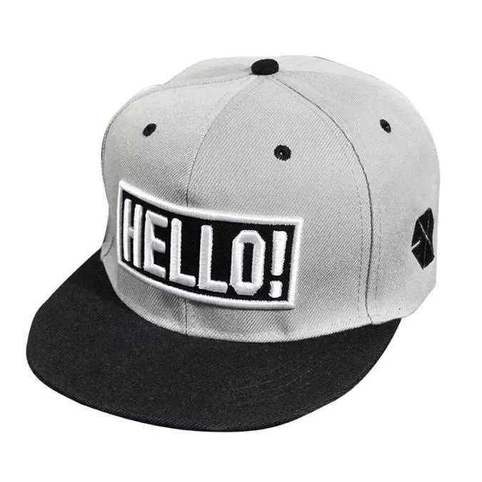 Stylish Men Women Hello Letter Hiphop Hat Adjustable Baseball Cap