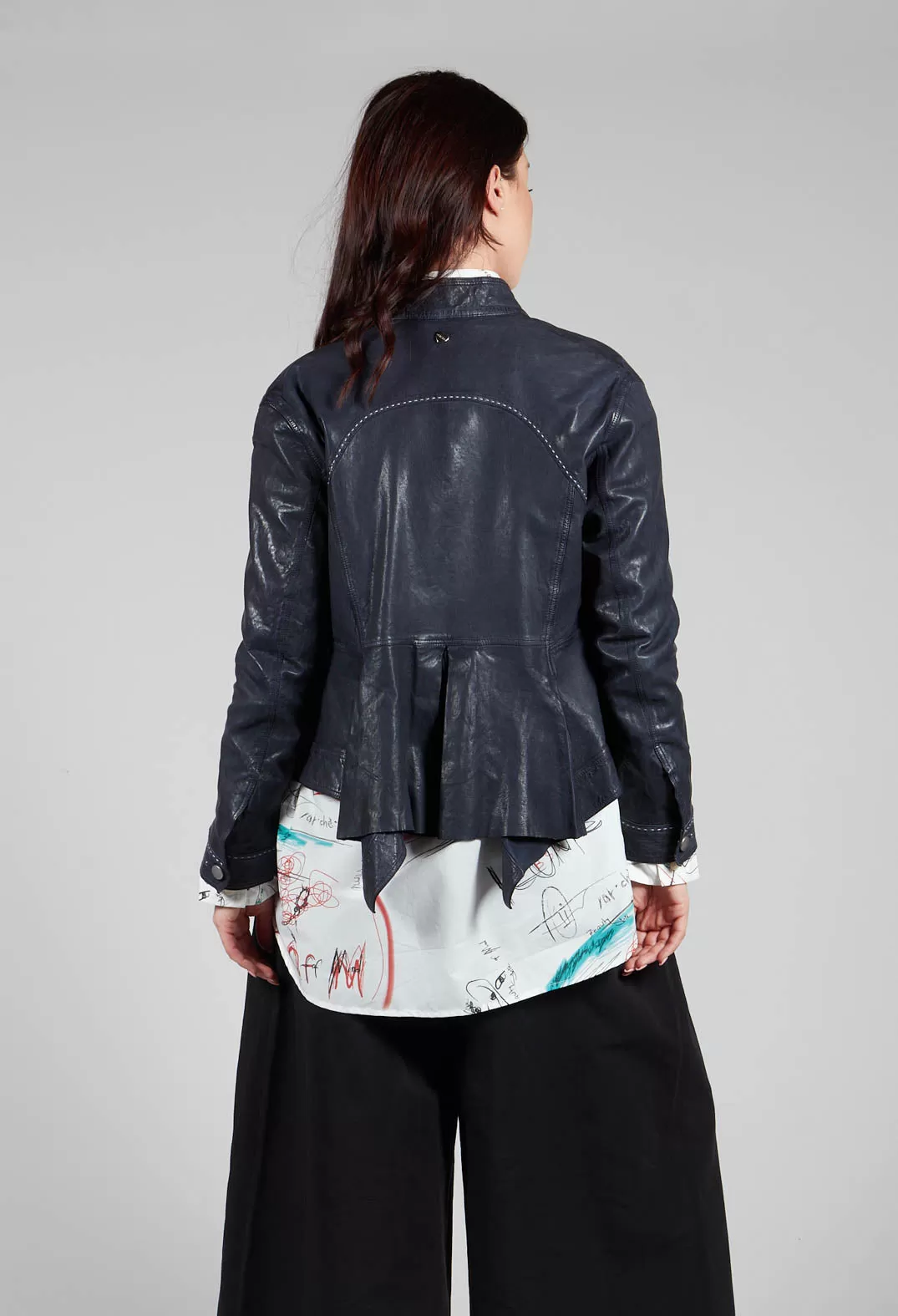 Suspense Leather Jacket in Off Black