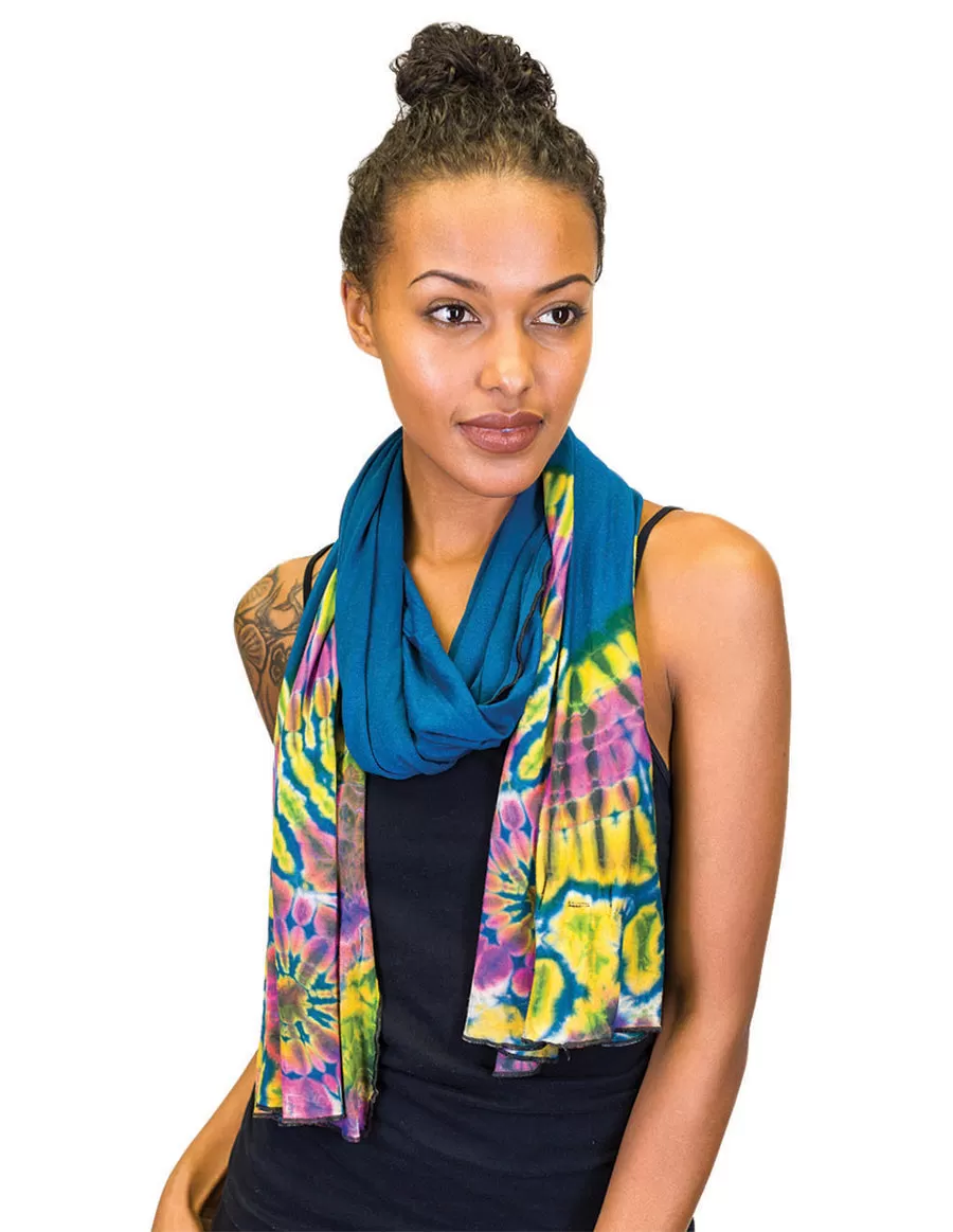 Teal Tie Dye Scarf