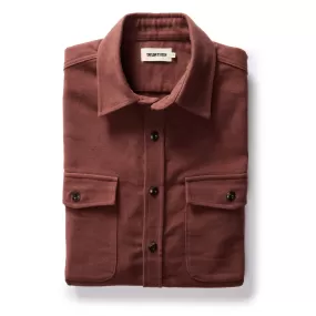 The Maritime Shirt Jacket in Black Cherry Moleskin