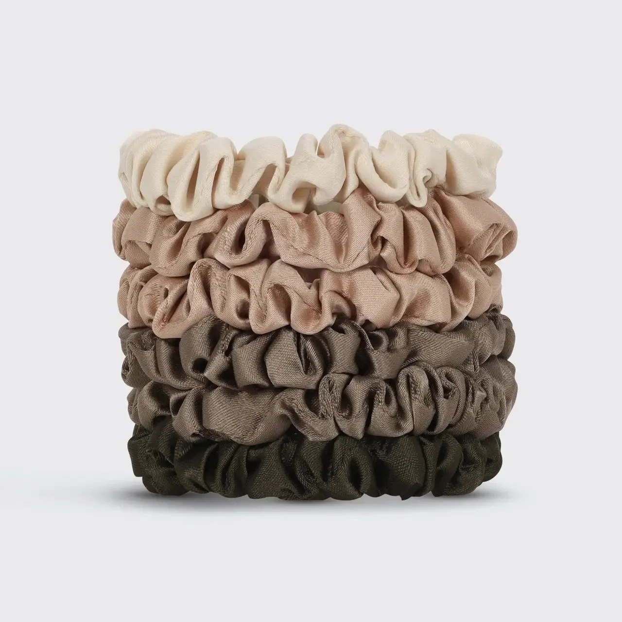 The Ultra Petite Satin Scrunchies- 6 PK