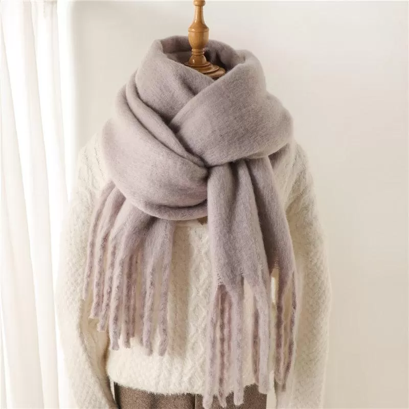 Thick Cashmere Pashmina Scarf with Tassels for Women Warm Soft Shawl Wraps