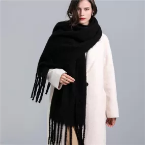 Thick Cashmere Pashmina Scarf with Tassels for Women Warm Soft Shawl Wraps