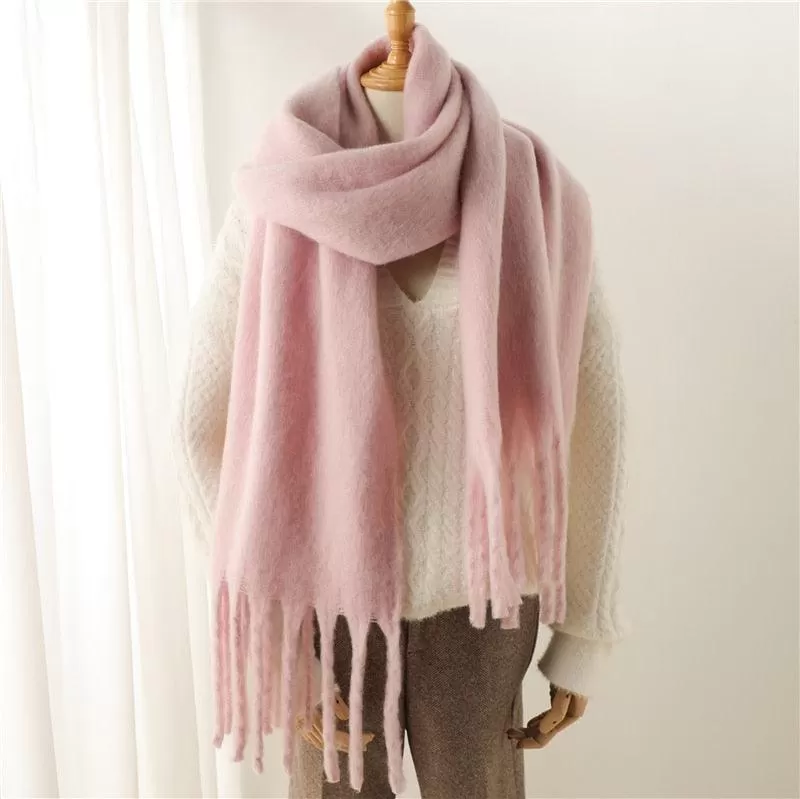 Thick Cashmere Pashmina Scarf with Tassels for Women Warm Soft Shawl Wraps