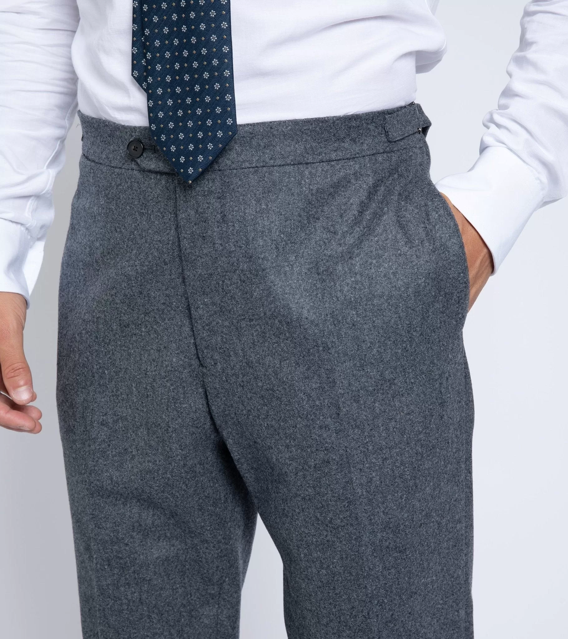 Trunk Wigmore Wool Flannel Suit Trousers: Charcoal