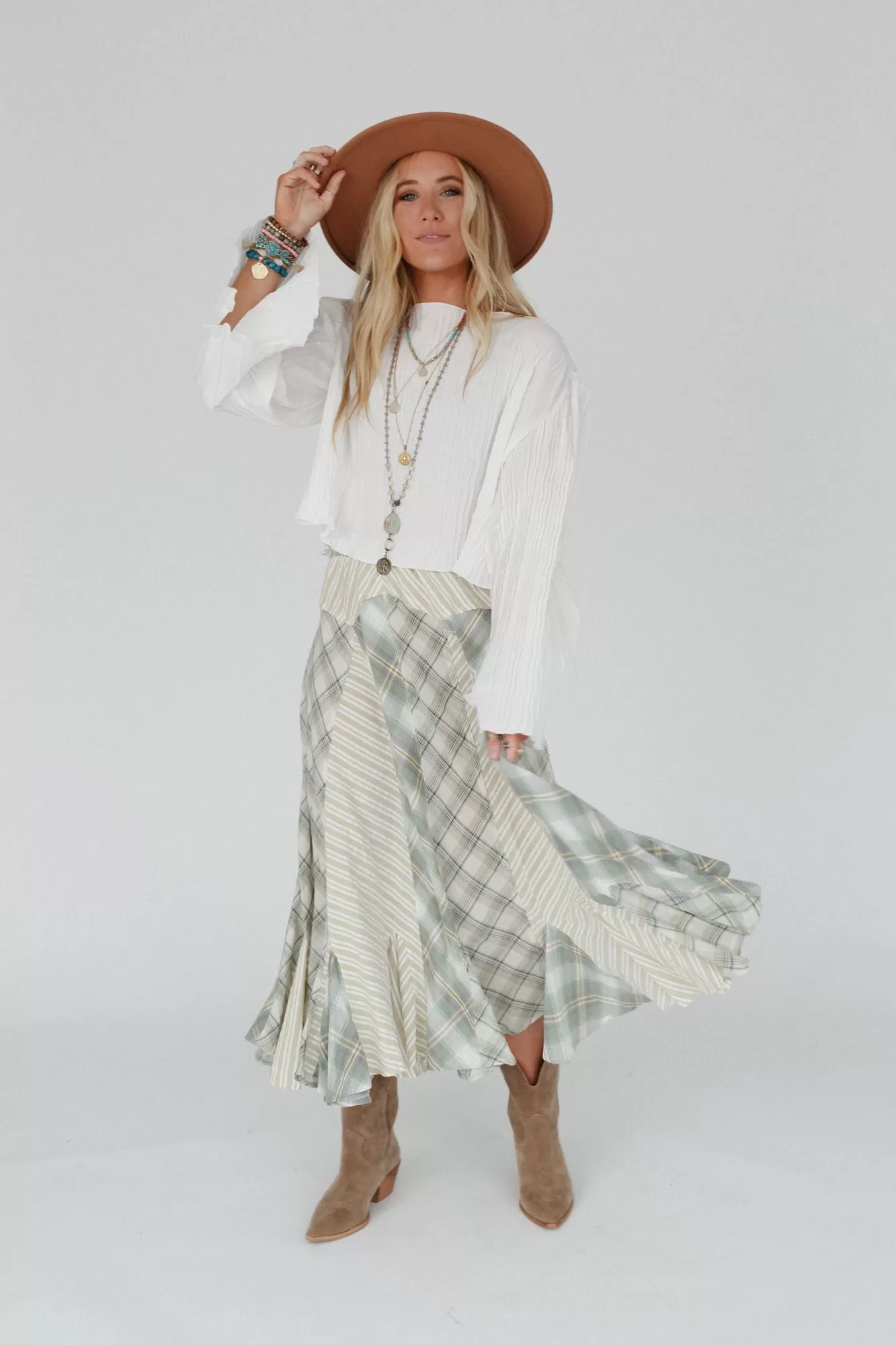 Twirl With Us Maxi Skirt - Sage