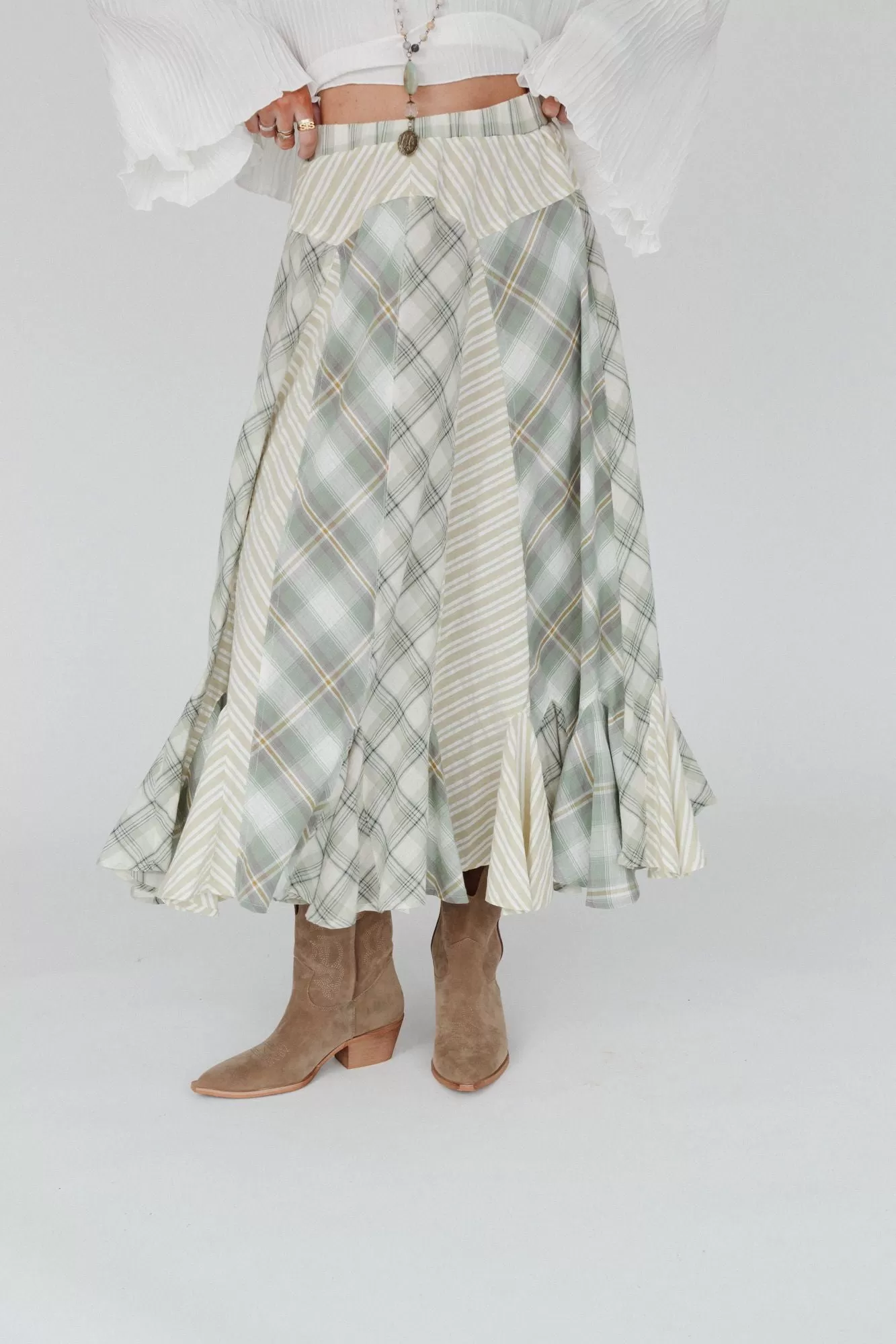 Twirl With Us Maxi Skirt - Sage