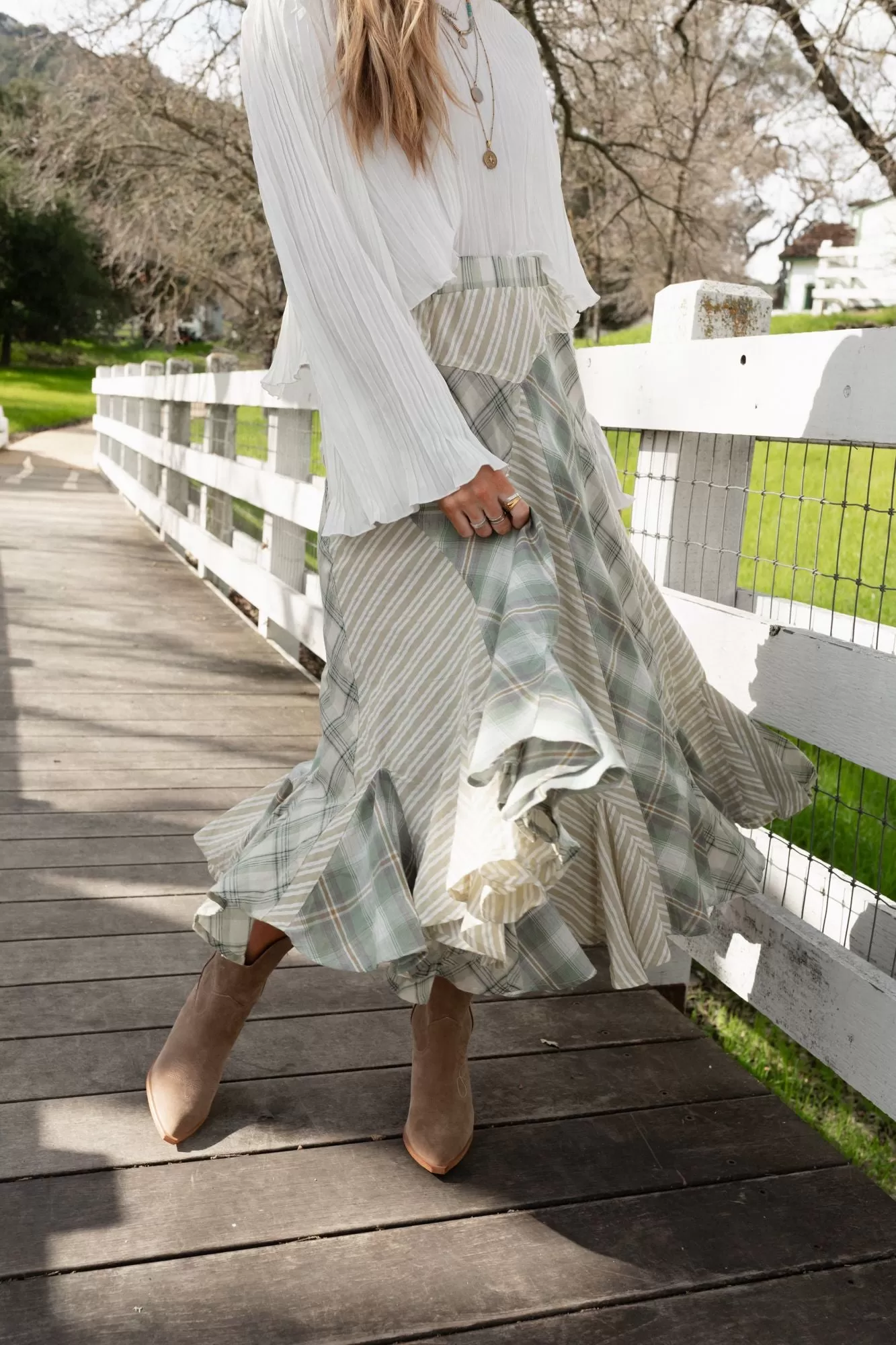 Twirl With Us Maxi Skirt - Sage