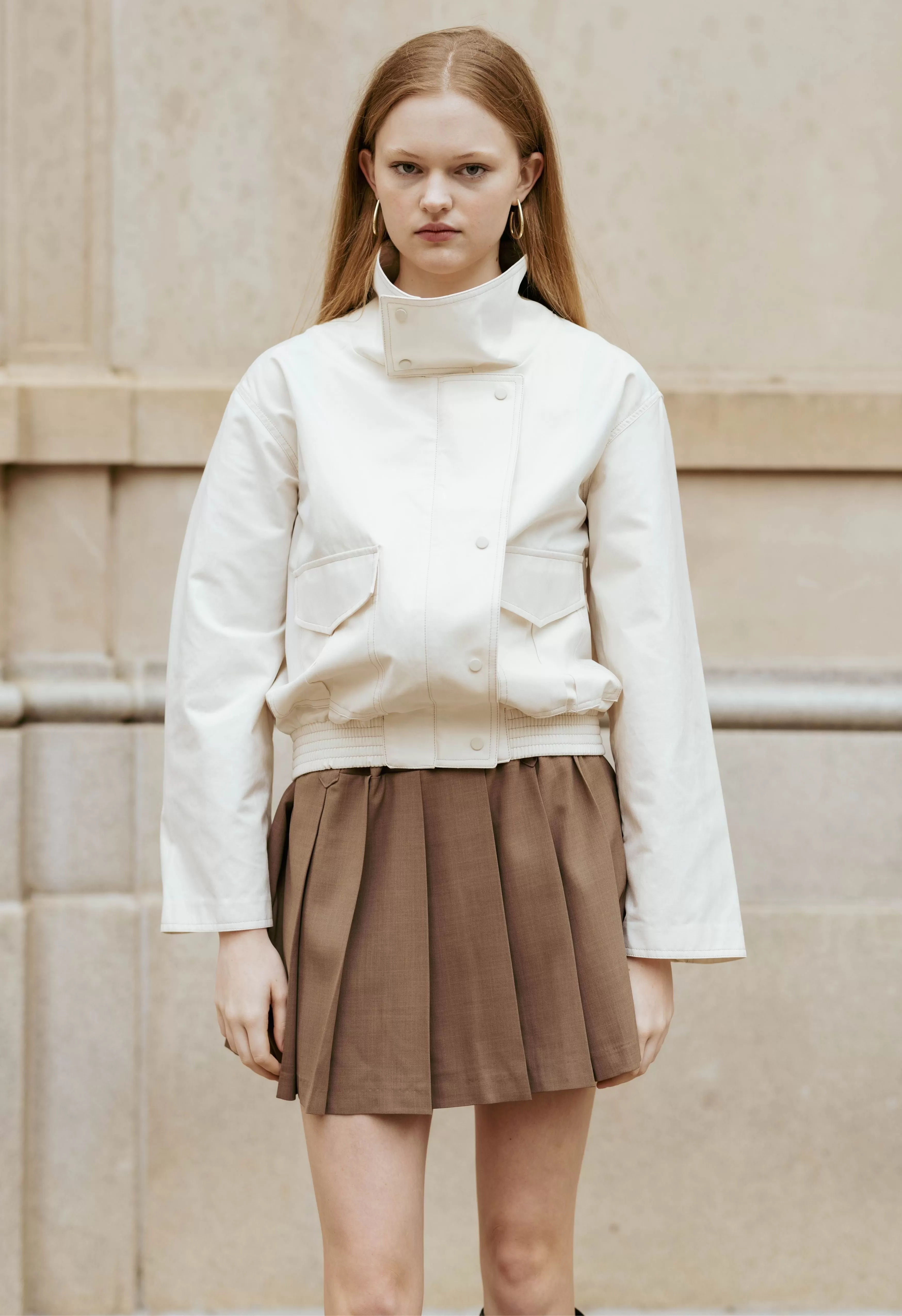 Twyla High Neck Jacket In White