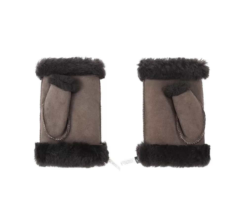 UGG AUSTRALIAN SHEPHERD Fluffy Fingerless Sheepskin Wool Mittens