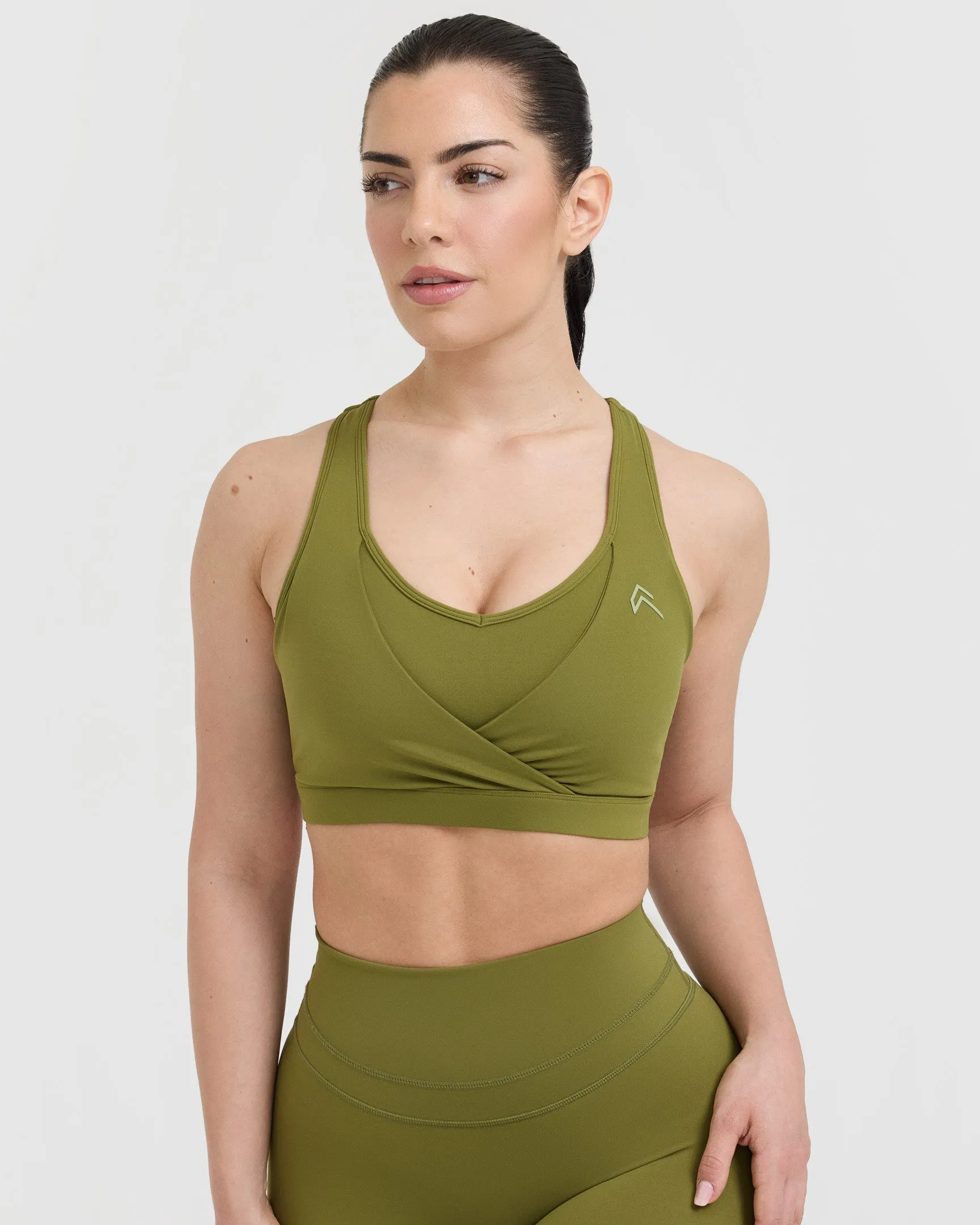 Unified Layered Sports Bra | Olive Green