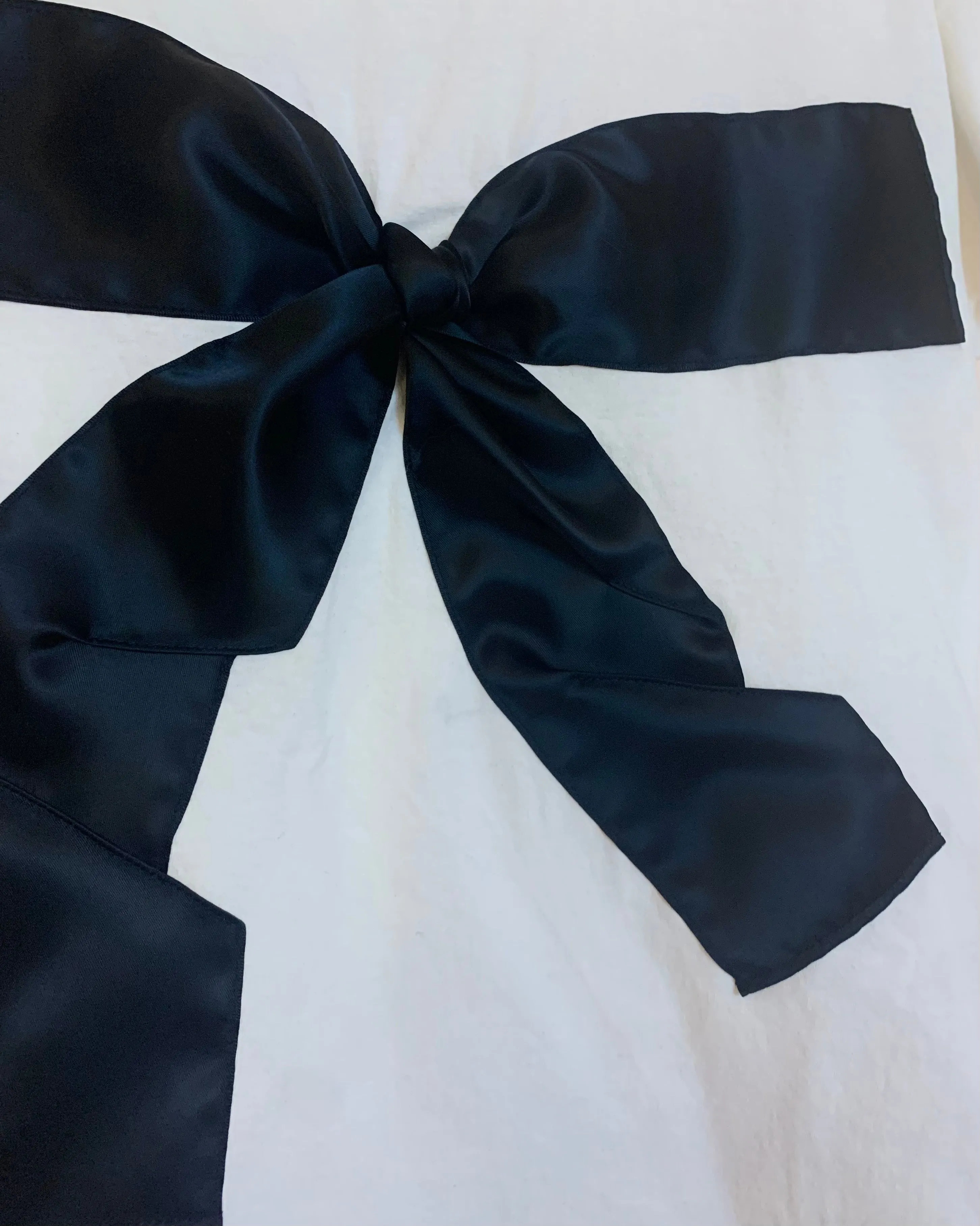 Upcycled satin bow tee