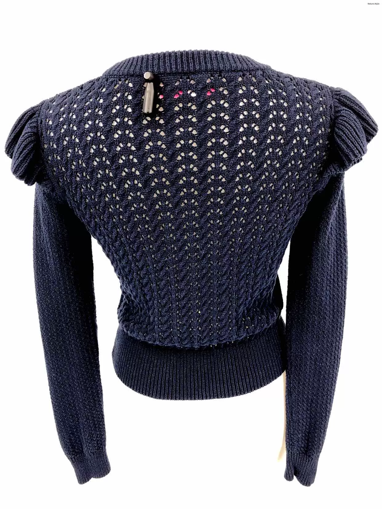 VERONICA BEARD Navy Textured Pullover Size X-SMALL Sweater