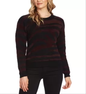 Vince Camuto Women's Zebra Eyelash Knit Sweater Red Size XX-Small