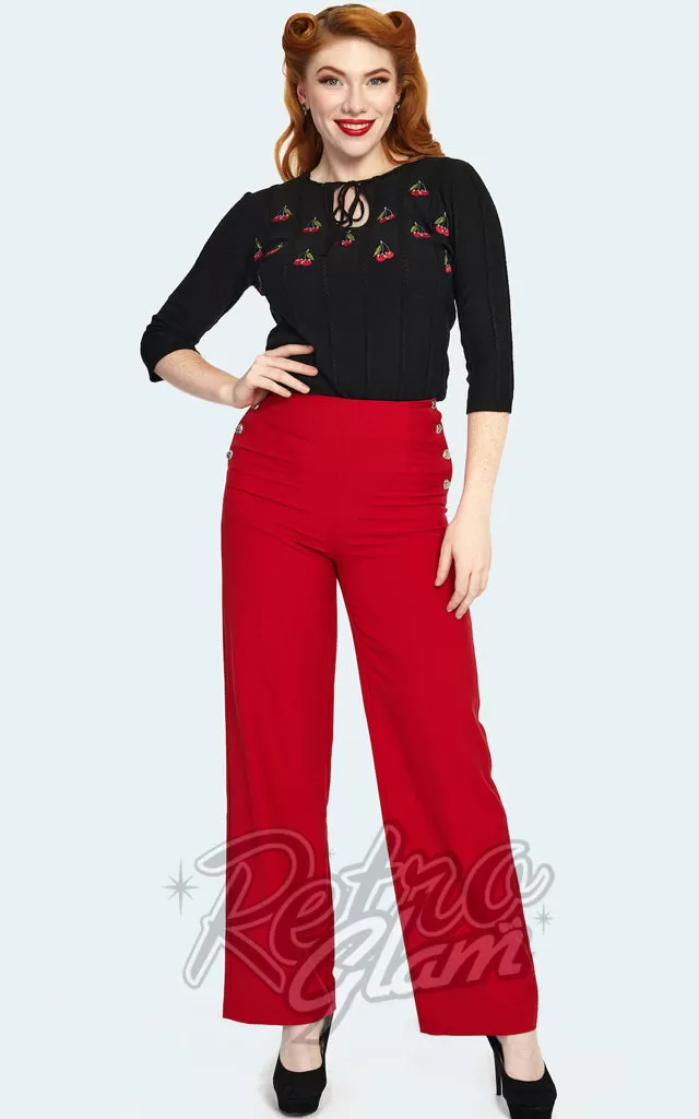 Voodoo Vixen Embroidered Cherry Sweater - M & XXL left only